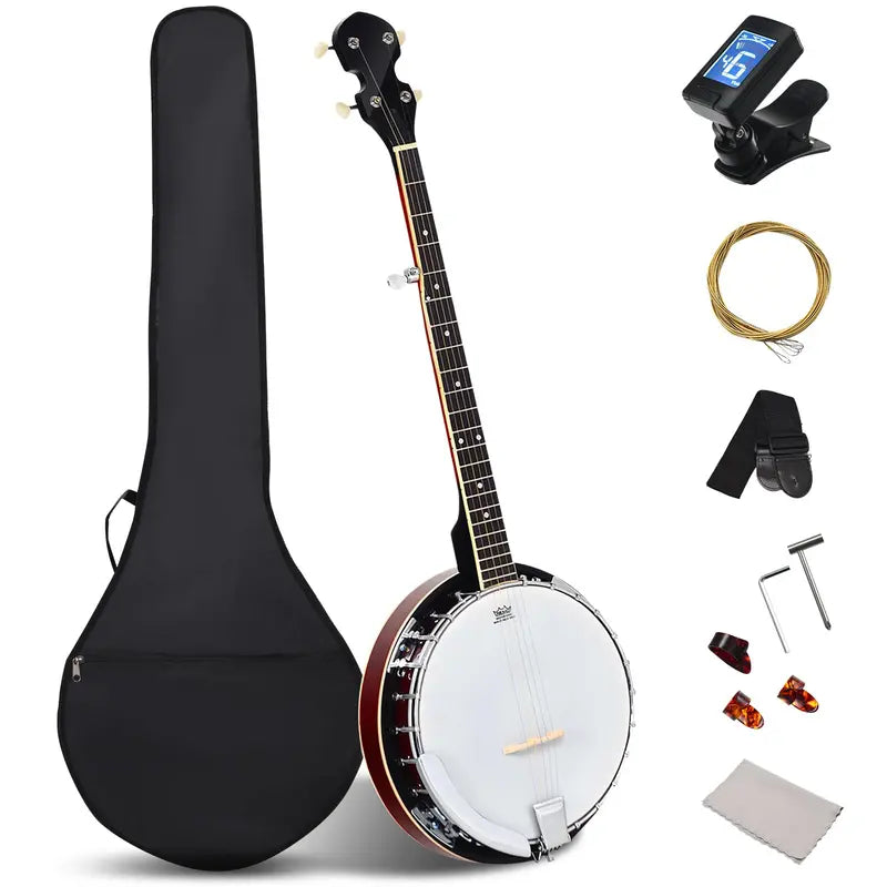 5-String Open-Back Banjo  Professional-Grade Remo Synthetic Drumhead
