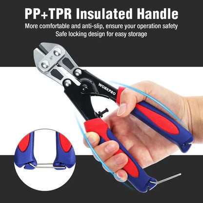 WORKPRO 8″ Heavy-Duty Bolt Cutter with Chrome-Molybdenum Construction