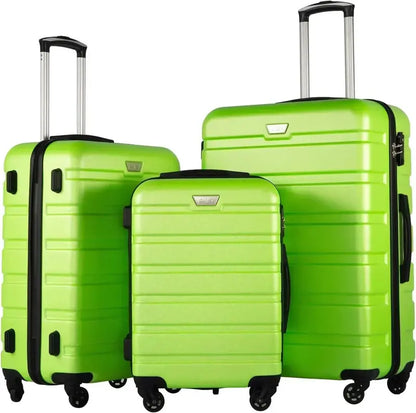 Coolife 3-Piece Lightweight Spinner Luggage Set  Hardshell Suitcases with TSA Locks