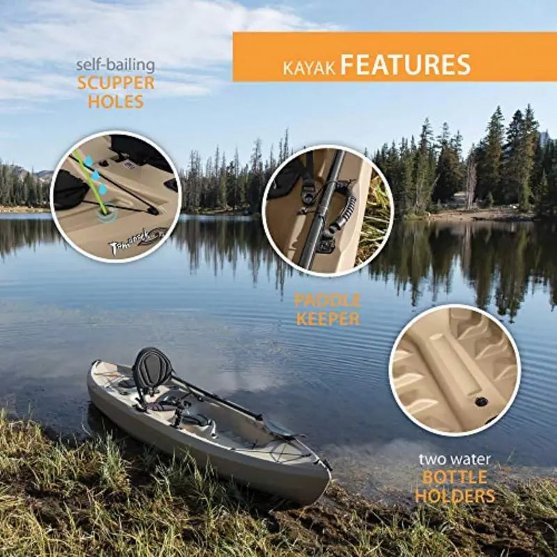 Lifetime Tamarack Angler 100 Fishing Kayak  Stable Sit-On-Top Recreational Kayak for Anglers