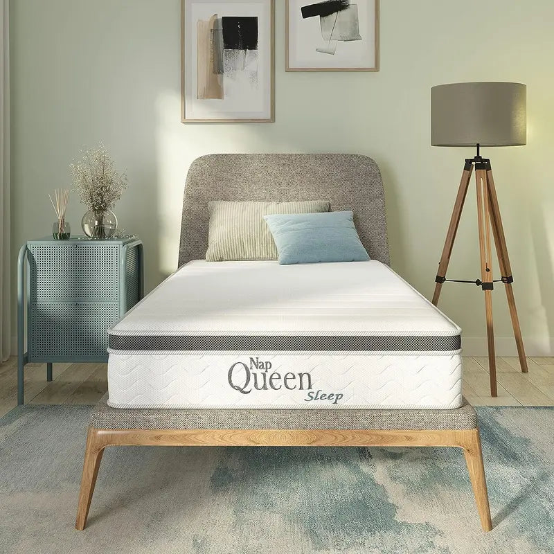 NapQueen 8 Inch Maxima Hybrid Mattress, Twin Size, Cooling Gel Infused Memory Foam