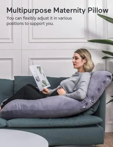 Momcozy Pregnancy Pillows for Sleeping, U Shaped Full Body Maternity Pillow with Removable Cover