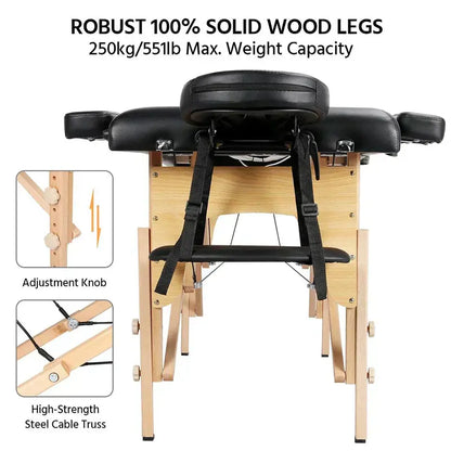Yaheetech Portable Massage Table  Foldable Spa Bed for Lash Techs and Therapists