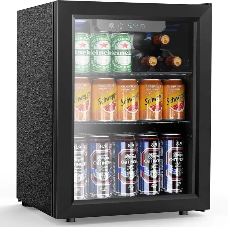 130-Can Adjustable-Temp Beverage Refrigerator  Freestanding Drink Cooler with Digital Controls