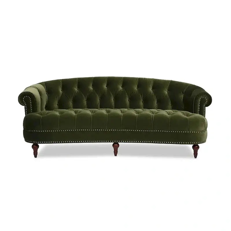 La Rosa Mid-Century Chesterfield Sofa  84-inch Velvet Tufted Upholstered Design