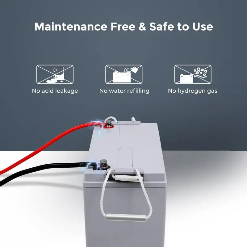12V 100Ah AGM Deep Cycle Battery — Low Self-Discharge, High Surge Current, Maintenance-Free Power Source