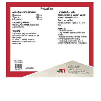 Formula 707 Horse Calming Pellets with Magnesium & L-Tryptophan, 28-Day Supply