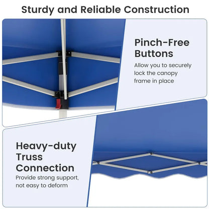 10′ x 10′ Instant-Setup Canopy Tent with Rolling Carry Bag for Easy Transport