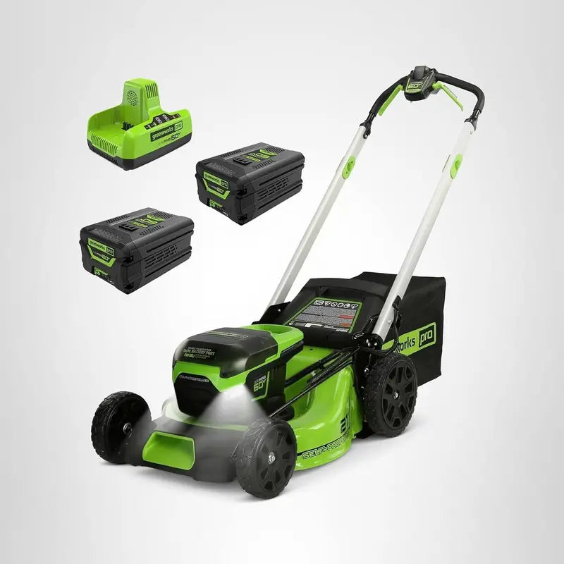 Greenworks 60V 17″ Brushless Cordless Push Lawn Mower  Mulch or Bag Mode, Includes 4.0Ah Battery