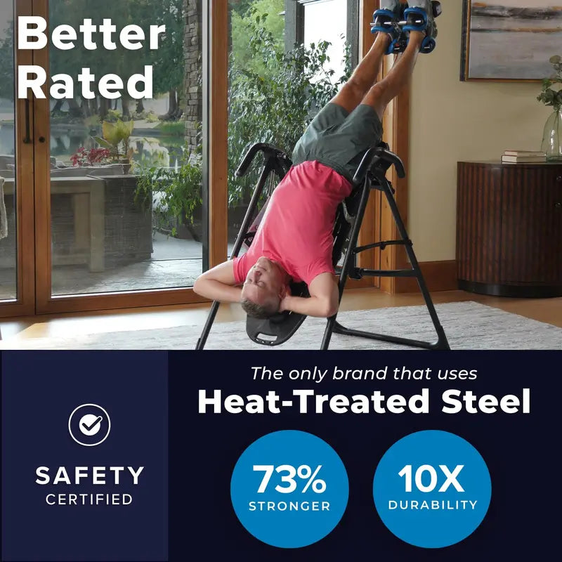 Teeter EP-560 Inversion Table with Heat & Vibration Cushion, 300 lb Capacity, FDA Registered for Back Pain Relief