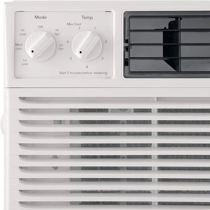 5000 BTU Window Air Conditioner  250-Sq-Ft Cooling, Quiet Operation, Dual Fan Speeds, and Auto-Restart  White