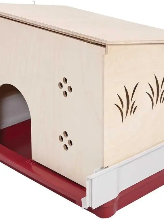 PetSafe Deluxe XX-Large Rabbit & Guinea Pig Cage, White/Red/Black