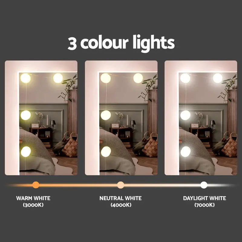 Artiss White Dressing Table Set  LED-Lit Vanity Mirror with Stool & 10 Bulbs