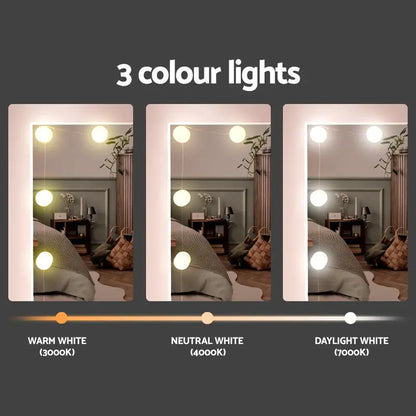 Artiss White Dressing Table Set  LED-Lit Vanity Mirror with Stool & 10 Bulbs
