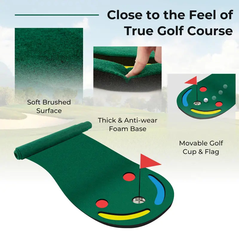 Portable Golf Practice Mat  9.8 FT x 3 FT Turf Surface with Realistic Feel
