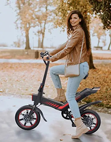Sailnovo 14″ Folding Electric Bike  Lightweight E-Bike for Adults & Teens with Integrated Lithium Battery