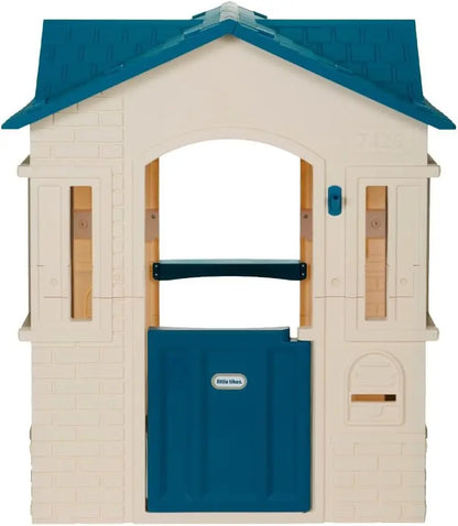 Cape Cottage Playhouse — Large Blue Wooden Kids’ Backyard Play Structure