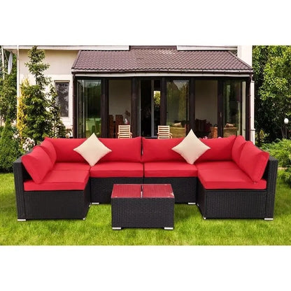 Moshannon 6-Person All-Weather Wicker Outdoor Seating Group  Includes Premium Cushions