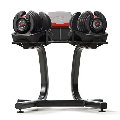 Bowflex SelectTech Dumbbell Stand with Integrated Media Shelf  Compact, Wheeled, Ergonomic Design for 552/560/1090 Dumbbells