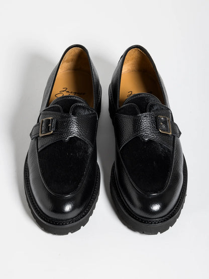 TOMMY LUG HAIRY CALF BLACK
