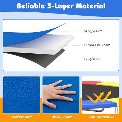 Hole-Free Trampoline Pad Replacement  Universal Fit for Pole-Based Frames