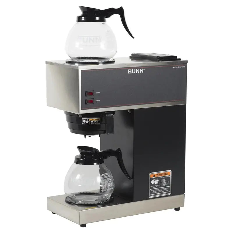 BUNN VPR-2GD Commercial Pourover Coffee System  12-Cup Dual-Warmer Brewer with Twin Glass Decanters