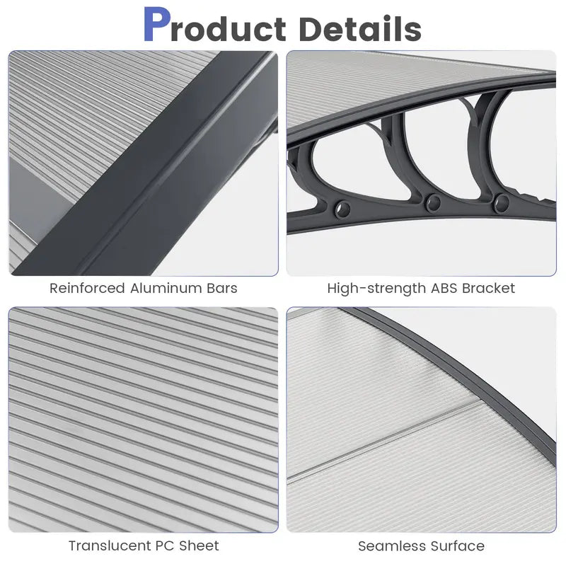 Weather-Resistant Door and Window Awning  UV, Rain, and Snow Protection for Residential Use