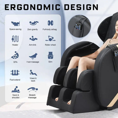 Molylex 2023 Small Massage Chair with Zero Gravity, Full Body Massage Chair with Heating, Airbags