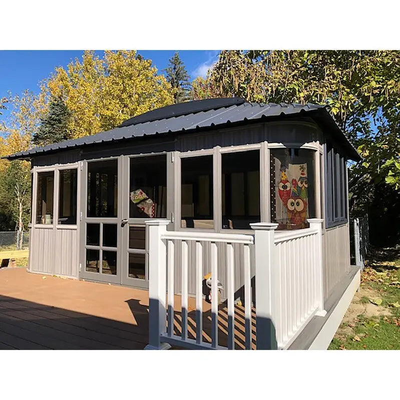 Colorado Large PVC Gazebo  17.5 Ft. Wide × 11.5 Ft. Deep All-Weather Patio Shelter