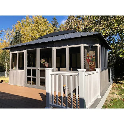 Colorado Large PVC Gazebo  17.5 Ft. Wide × 11.5 Ft. Deep All-Weather Patio Shelter