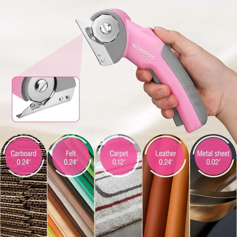 WORKPRO 4V Cordless Rotary Scissors — Lightweight Electric Cutting Tool with Carry Case