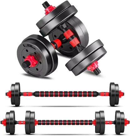 Adjustable Dumbbell Set  Converts to Dumbbells or Barbell for Versatile Training