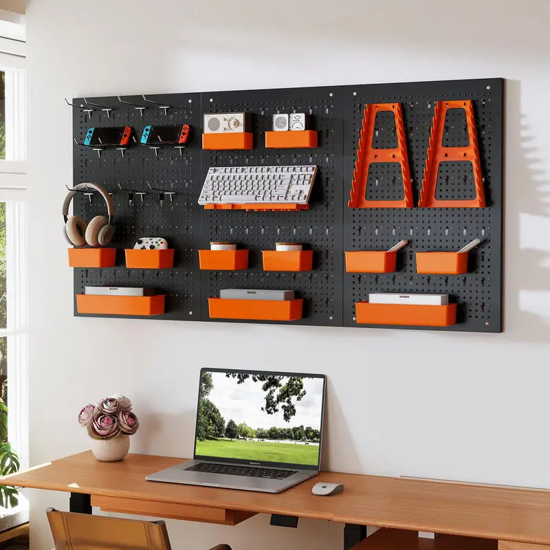 Pegboard Wall Organizer System  Adjustable Hammer Racks, Tool Holders & Hook Kit