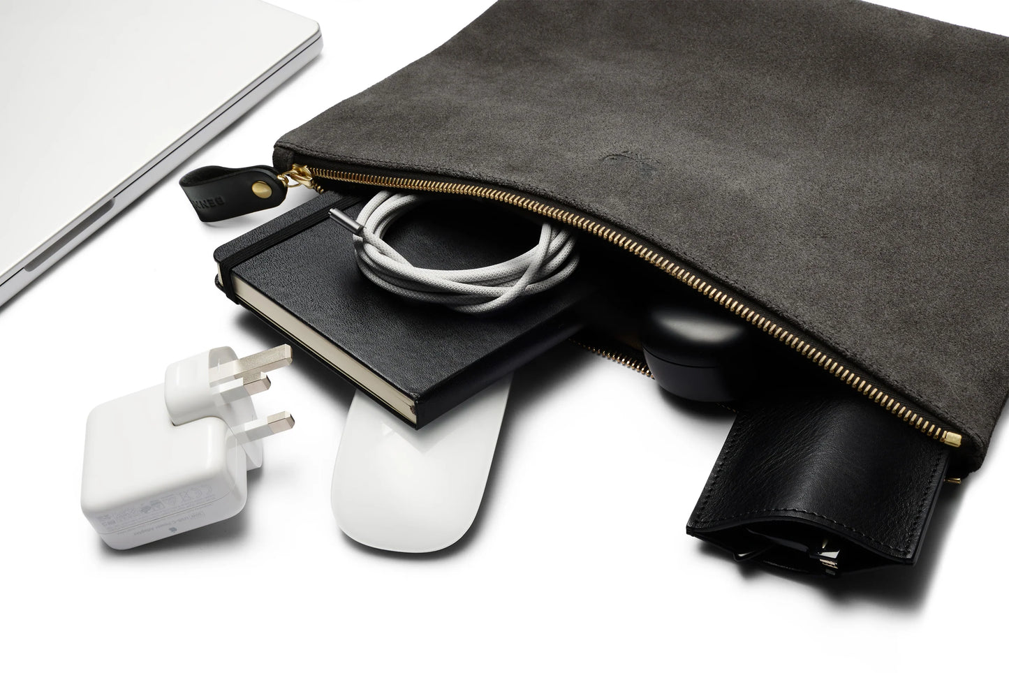 Suede Flight Pouch - Storm Grey