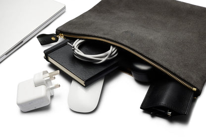 Suede Flight Pouch - Storm Grey