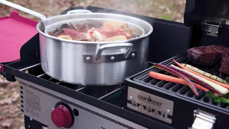 Camp Chef 10.5 qt 2-Piece Aluminum Fry and Steam Pot Set  DP10