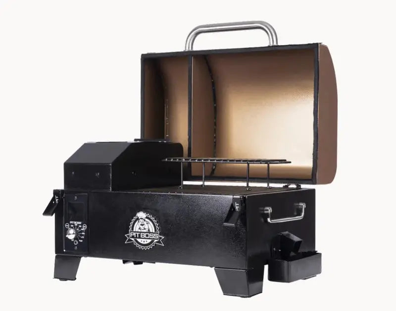 Pit Boss Tabletop Pellet Grill  Compact Copper-Finished Portable Smoker for Indoor/Outdoor Use