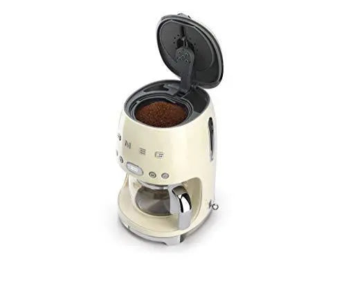 Smeg Retro-Style Drip Coffee Maker  Compact Cream-Colored Appliance (173 x 128 x 113 mm)