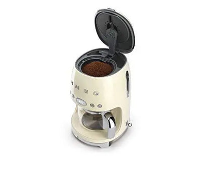 Smeg Retro-Style Drip Coffee Maker  Compact Cream-Colored Appliance (173 x 128 x 113 mm)