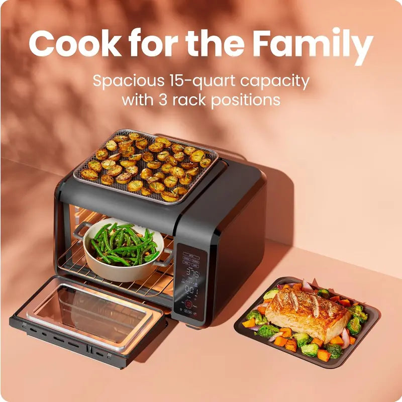 Chefman 15-Quart Air Fryer Toaster Oven Combo  Countertop Oven for Quick, Healthy, and Versatile Meal Prep