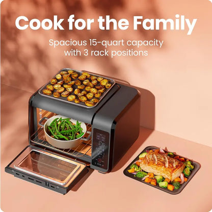 Chefman 15-Quart Air Fryer Toaster Oven Combo  Countertop Oven for Quick, Healthy, and Versatile Meal Prep