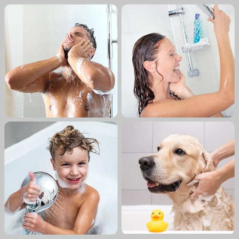 AmbiCasa Luxury Dual Showerhead Combo, 10″ Rainfall & 5″ Handheld High-Pressure, Chrome Finish