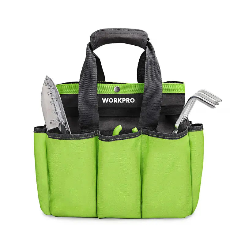 WORKPRO Pink Ribbon Garden Tote Bag: 8-Pocket Outdoor & Indoor Planting Organizer