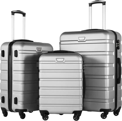 Coolife 3-Piece Lightweight Spinner Luggage Set  Hardshell Suitcases with TSA Locks