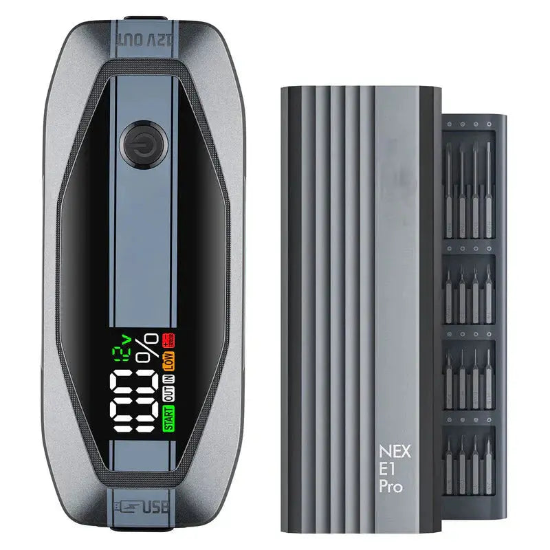 E1 PRO Electric Screwdriver + T8 APEX Jump Starter  Precision Tool & Emergency Power Bundle