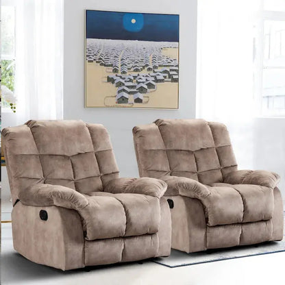 Ergonomic Manual Recliner Chair  Plush Overstuffed Design for Home Comfort
