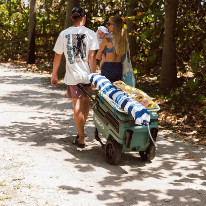 70-Quart Wheeled Hard-Sided Cooler  Heavy-Duty Insulated Ice Chest with All-Terrain Wheels