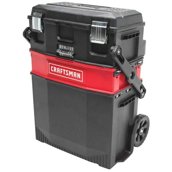 22-Inch Single-Drawer Lockable Tool Box  Black Powder-Coated Steel with Casters
