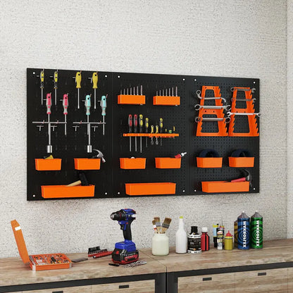 Pegboard Wall Organizer System  Adjustable Hammer Racks, Tool Holders & Hook Kit