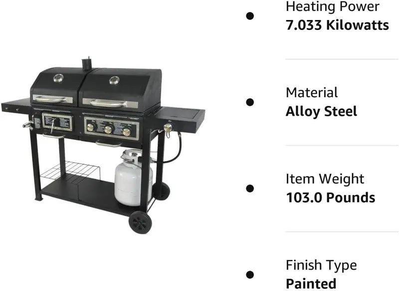 Dual-Fuel Grill: Charcoal + Propane Combination Cooking System for Versatile Outdoor Grilling